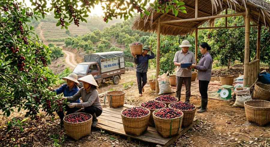 Nhiều nhà vườn hiện mở rộng diện tích trồng bồ quân vì cây dễ chăm sóc và cho thu hoạch nhiều năm.