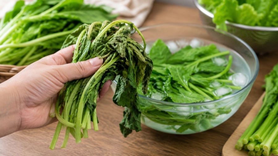 Rau héo vẫn có thể tươi lại