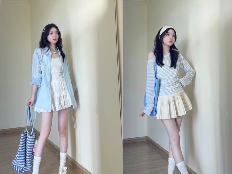 Trong bảng màu thời trang mùa nóng, xanh dương luôn được xem là gam màu mang lại cảm giác dễ chịu và tươi mới. 