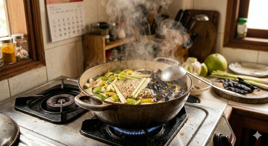 Vỏ bưởi kết hợp sả, bồ kết là công thức gội đầu dân gian được nhiều người yêu thích.
