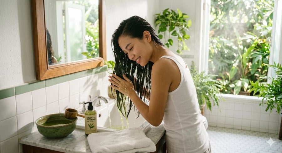 Nước trà xanh giúp da đầu sạch thoáng và Shbet123 Link Vào ShBet Mới Nhất mềm nhẹ hơn trong những ngày nóng bức.