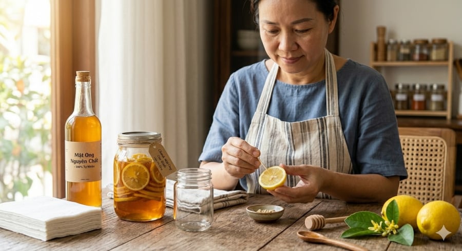 Bỏ hạt chanh trước khi ngâm là bí quyết đơn giản giúp hạn chế vị đắng và giữ hương vị thơm dịu lâu hơn.