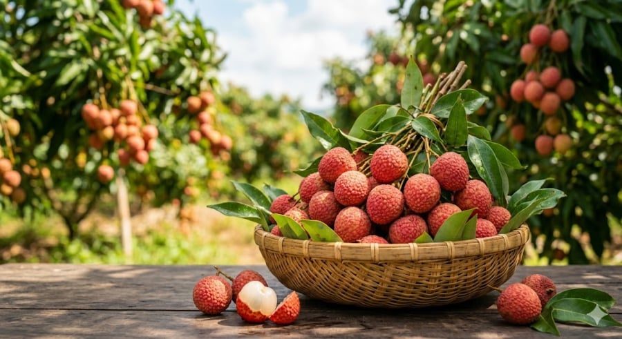 Quả vải tươi chứa hàm lượng đường cực kỳ cao, chủ yếu là các loại đường dễ hấp thu như glucose và fructose.    