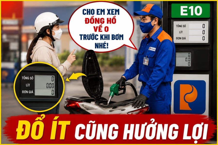 Đổ xăng cứ nói với người bán câu này: Đổ ít cũng hưởng lợi