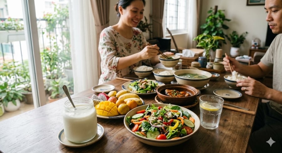 Ăn sữa chua sau bữa ăn là thời điểm được nhiều chuyên gia dinh dưỡng khuyến khích để hỗ trợ tiêu hóa và tận dụng tốt hơn lợi khuẩn có lợi.