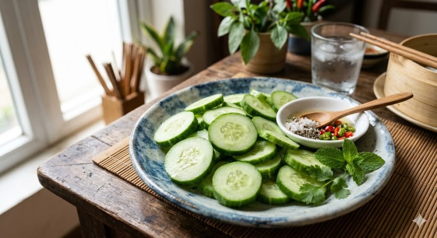 Trong khi đó, phần thịt bên trong dưa chuột thực chất chứa tới 95% là nước, chủ yếu chỉ cung cấp các vitamin tan trong nước như vitamin C và một số khoáng chất. 