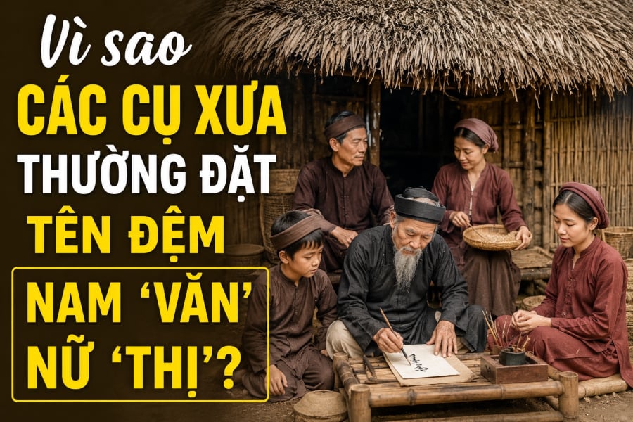 Các cụ xưa đặt tên đệm 