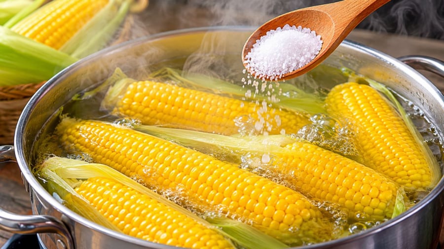 Một chút muối giúp ngô đậm vị hơn