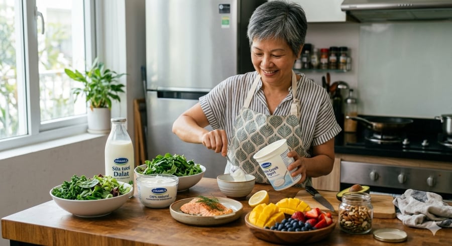 Chế độ ăn đa dạng với thực phẩm tự nhiên giúp bổ sung nhiều dưỡng chất thiết yếu cho Sh88bet đăng ký miễn phí sau tuổi 40.