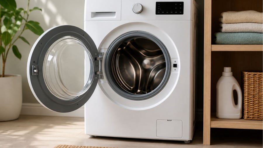 Đóng kín cửa máy giặt liên tục làm tăng độ ẩm và hôi máy