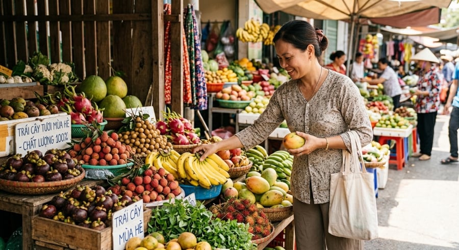 Chọn trái cây có nguồn gốc rõ ràng, đúng mùa vụ là một trong những cách giúp giảm nguy cơ tiếp xúc với thực phẩm kém chất lượng.