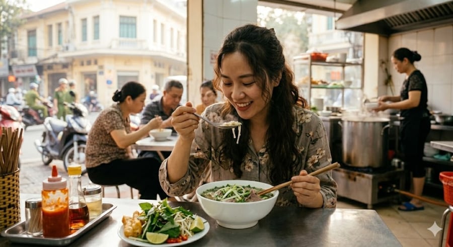Nhiều người có thói quen gọi thêm nhiều bánh phở để 
