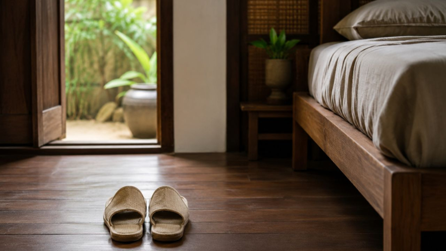 Người xưa cho rằng để mũi dép hướng vào là không tốt 