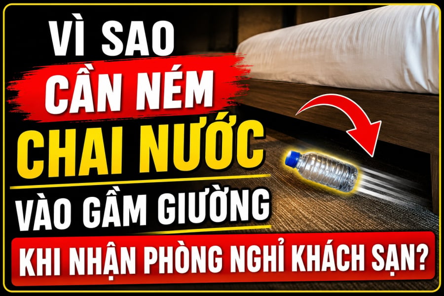 Vì sao cần ném chai nước vào gầm giường khi nhận phòng nghỉ khách sạn?