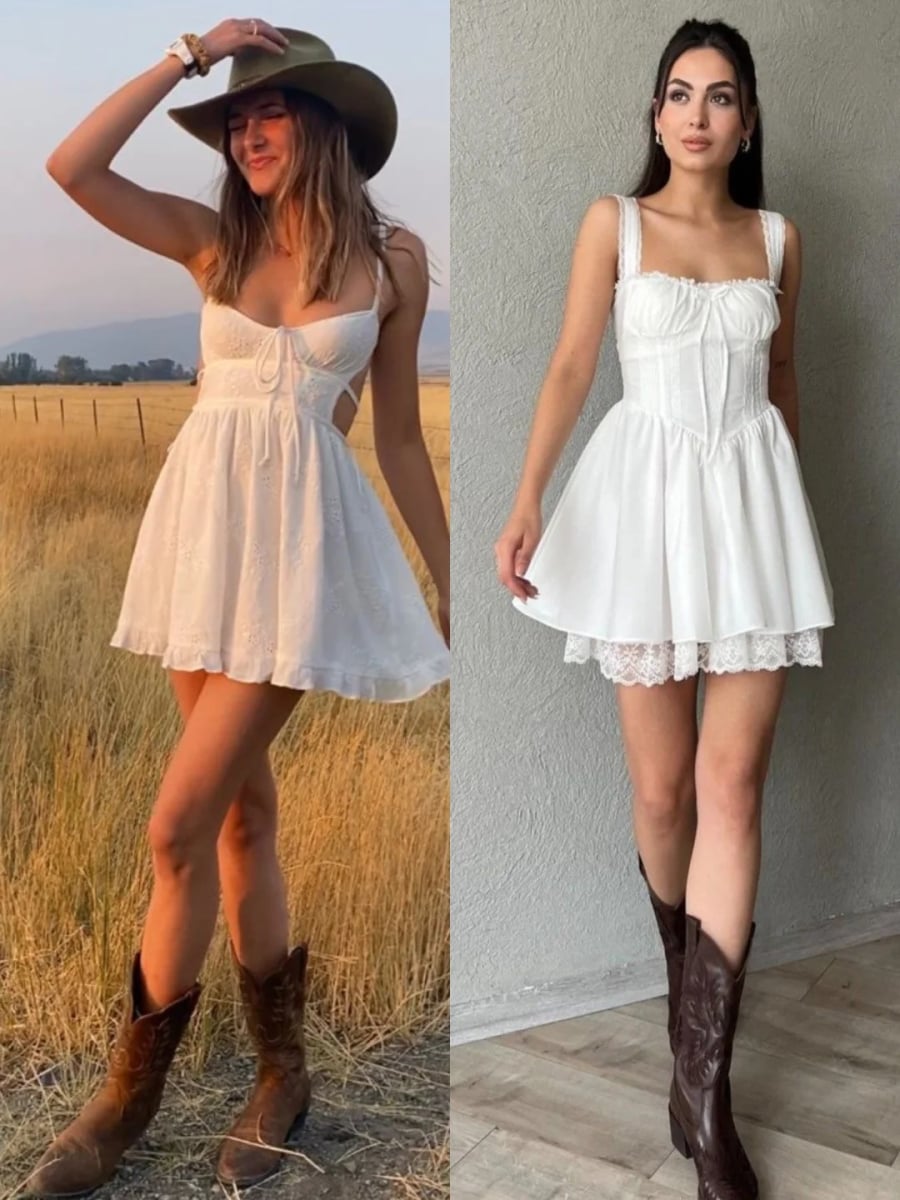 Đôi boots mang đậm hơi thở miền Tây nước Mỹ góp phần tạo nên sự tương phản thú vị cho tổng thể Shbet999 com đăng nhập. 