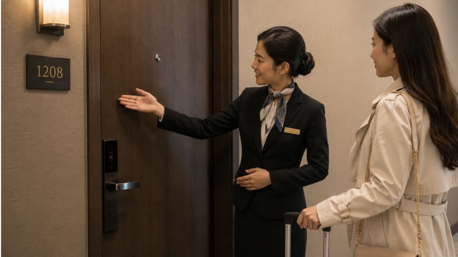 Gõ cửa trước khi vào phòng khách sạn là một hành động mang nhiều ý nghĩa