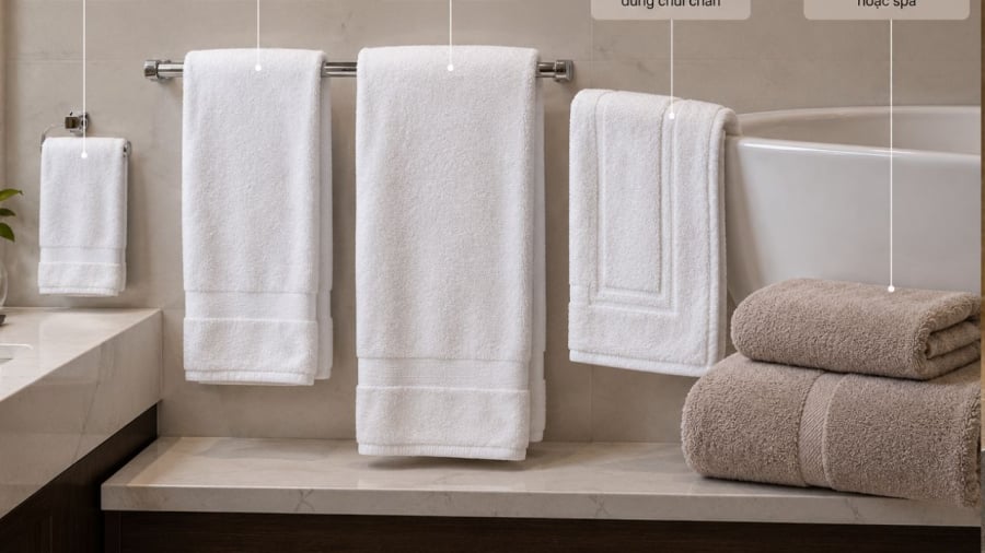 Mỗi loại khăn có công dụng khác nhau, khách nên chú ý tránh dùng sai
