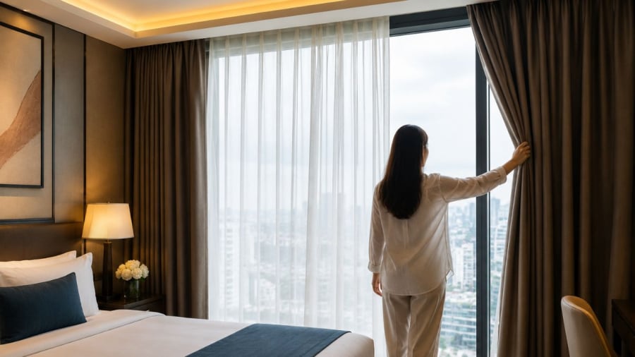 Rèm khách sạn 2 lớp mang lại nhiều ý nghĩa