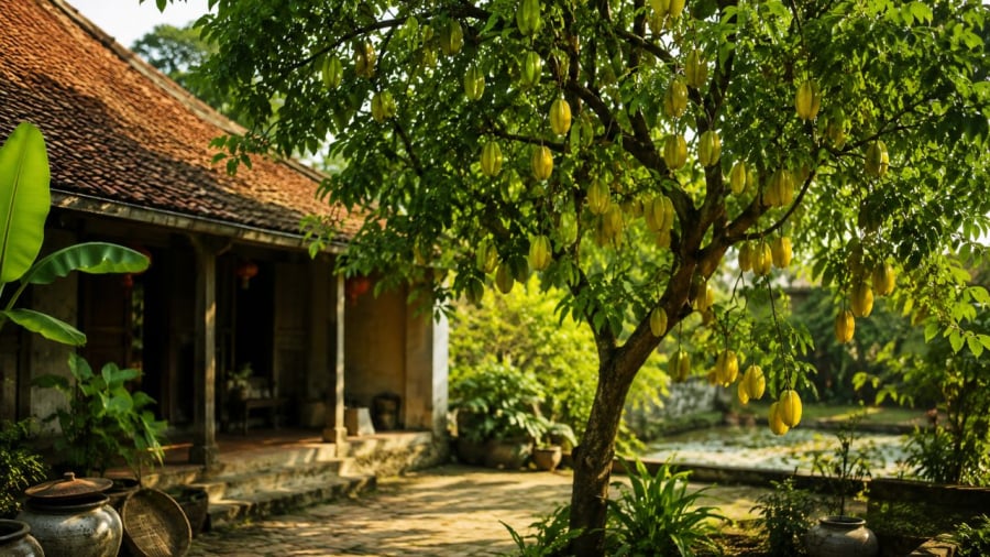 Trồng cây khế trong sân vườn cho quả, cho bóng mát và còn mang nhiều ý nghĩa phong thủy