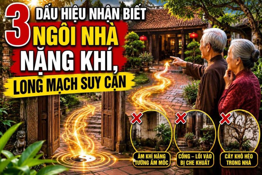 3 dấu hiệu nhận biết ngôi nhà nặng khí, long mạch suy cạn
