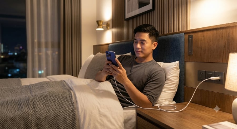 Chỉ một ổ cắm đúng vị trí – nâng trọn trải nghiệm nghỉ ngơi trong thời đại số.