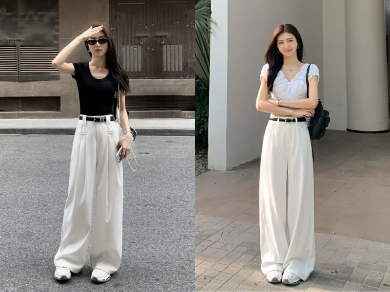 Quần trắng luôn được xem là món đồ đặc trưng của thời trang mùa hè nhờ vẻ ngoài tươi sáng và thanh lịch. 