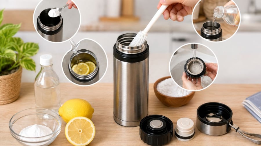Áp dụng những mẹo này giúp khử sạch mùi bình giữ nhiệt