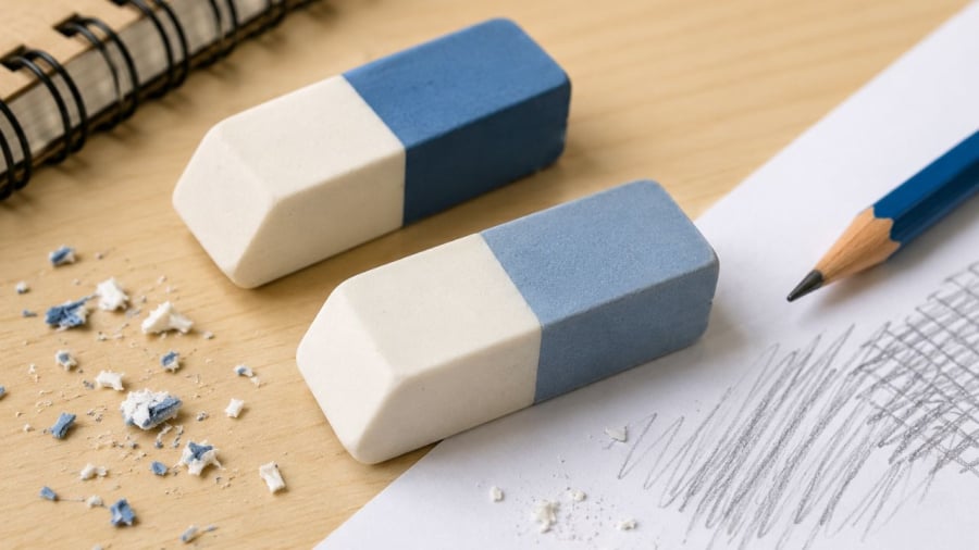 Bạn đã bao giờ tự hỏi cục tẩy có 2 màu?