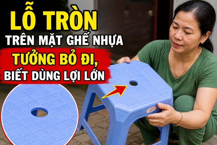Lỗ tròn trên mặt ghế nhựa hoàn toàn không phải chi tiết thừa thãi. Chi tiết này giúp chống kẹt dính khi xếp chồng ghế nhờ thông khí, phân tán lực ngồi để ghế chịu tải tốt hơn, dễ dàng nhấc và xách ghế, đồng thời giúp thoát nước nhanh chóng.