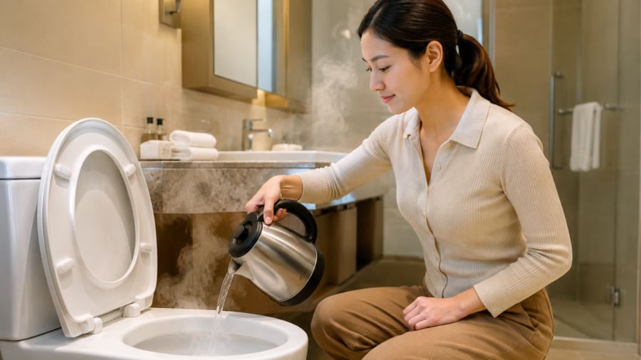 Đổ nước sôi vào bồn cầu có công dụng như lời đồn?