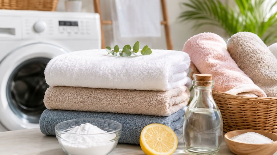 Khăn tắm giặt và phơi không đúng cách dễ khiến cho chúng bị hôi