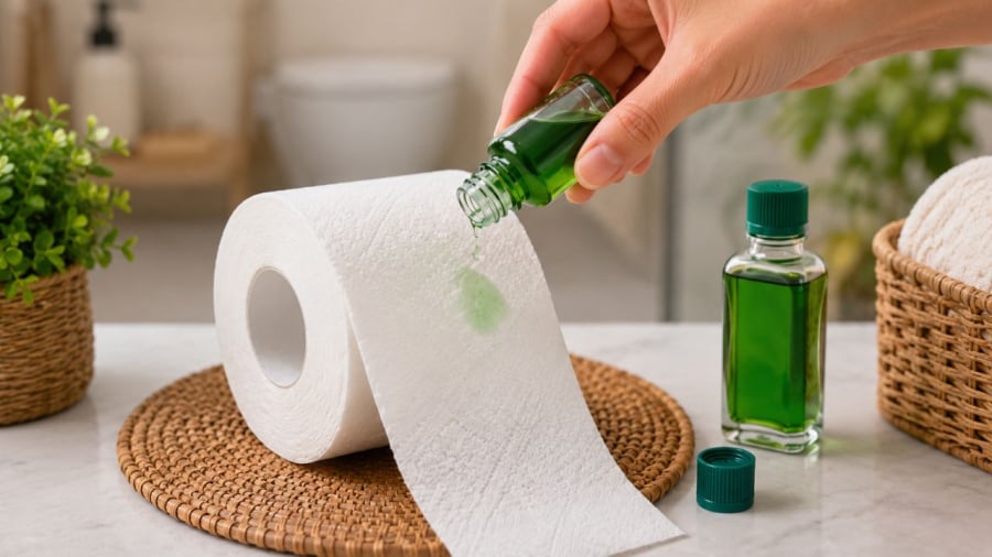 Nhỏ dầu gió vào cuôn giấy vệ sinh mang lại nhiều lợi ích