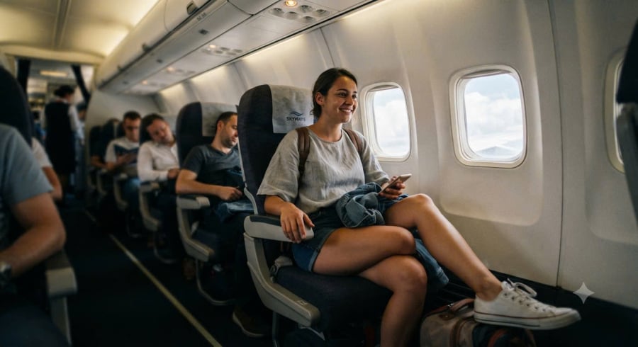 Vì sao đi máy bay hạn chế mặc váy ngắn