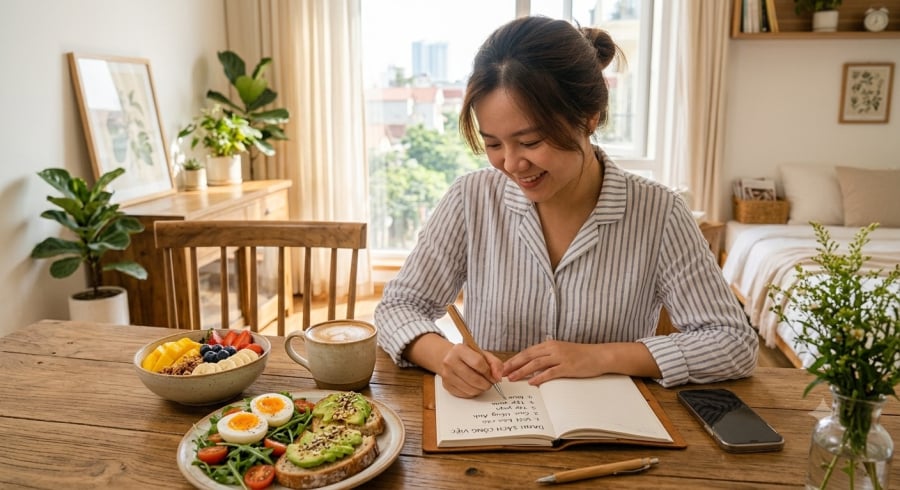 Lập kế hoạch và ăn sáng cân bằng là hai thói quen giúp nâng cao hiệu suất làm việc.