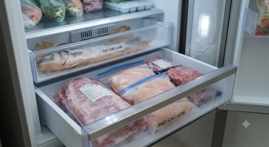 Việc rã đông thịt rồi lại cho vào ngăn đá nhiều lần là 