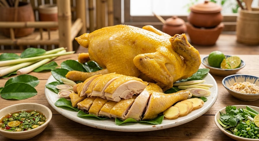 Gà hấp không cần nước vẫn mềm ngọt, giữ trọn hương vị tự nhiên nhờ cách chế biến đúng.