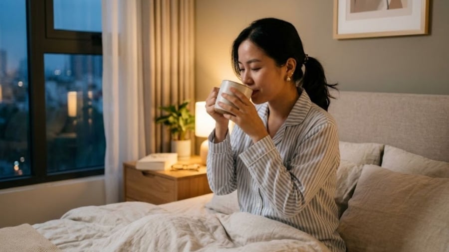 Uống nước ấm trước khi ngủ mang lại nhiều lợi ích cho sức khỏe.