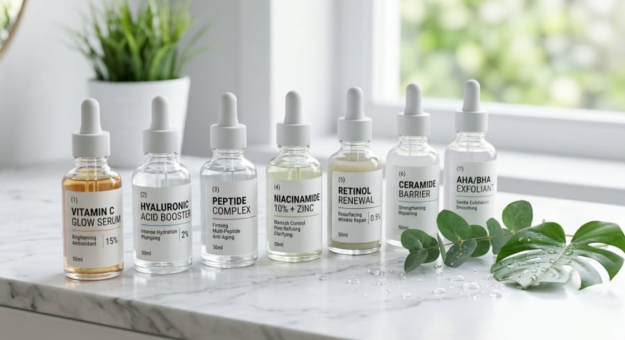 Vitamin C là hoạt chất quen thuộc, nhưng kết hợp thêm Hyaluronic Acid, Peptide, Retinol hoặc Niacinamide có thể giúp đáp ứng tốt hơn nhu cầu chăm sóc Mừng SHBET phiên bản mới 2025 sau tuổi 40.