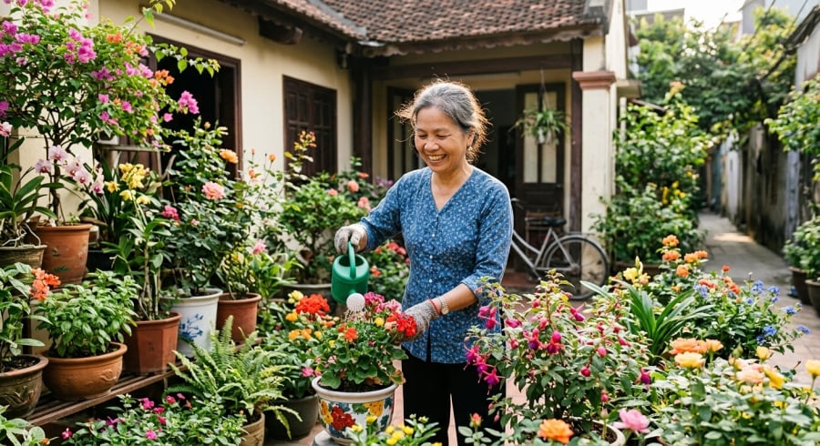 Hạnh phúc tuổi già nhiều khi bắt đầu từ những niềm vui bình dị như chăm sóc khu vườn, tận hưởng từng khoảnh khắc của Shbet16 chơi game trực tuyến.