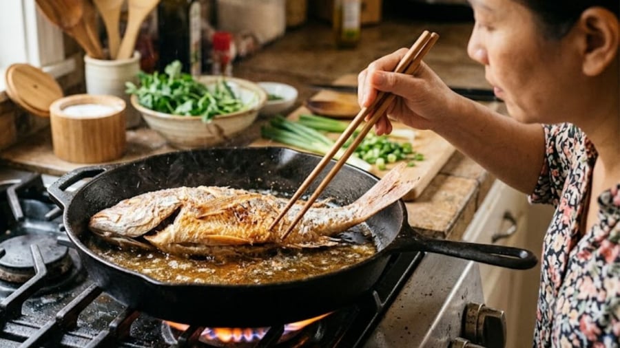 Với những mẹo này bạn có thể rán cá vàng giòn không cần chảo chống dính