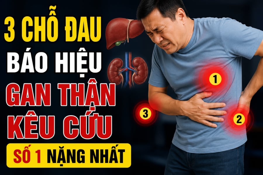 3 chỗ đau báo hiệu gan thận kêu cứu, số 1 nặng nhất