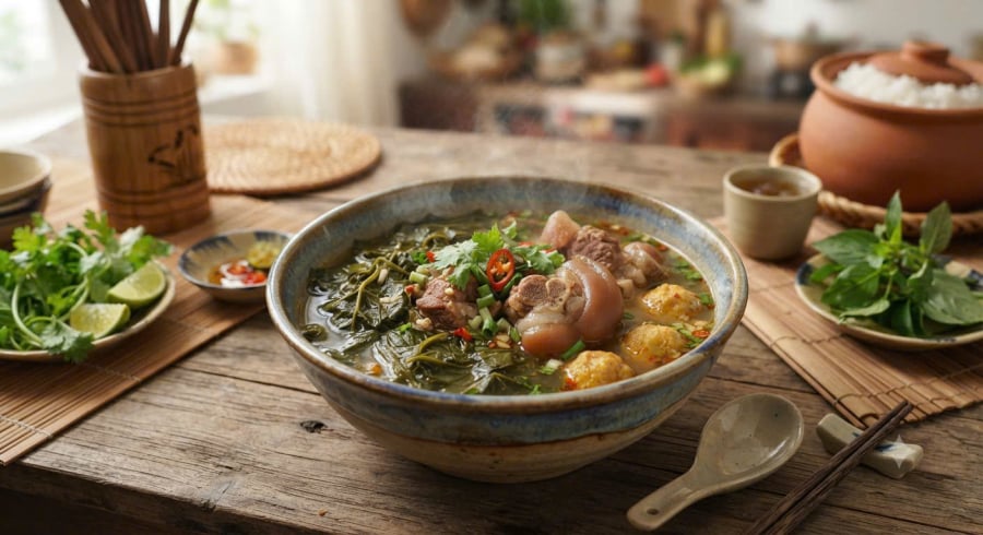 Canh rắn nấu móng giò ngon 