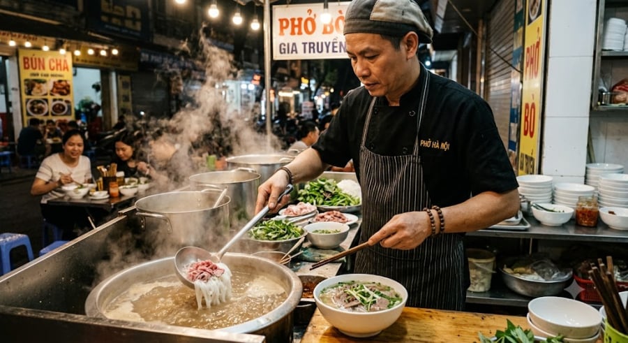 Bát sứ hoặc tô gốm dày có khả năng hấp thụ nhiệt rất lớn. Nếu múc trực tiếp nước dùng đang sôi vào một chiếc bát lạnh (ở nhiệt độ phòng), chiếc bát sẽ lập tức 