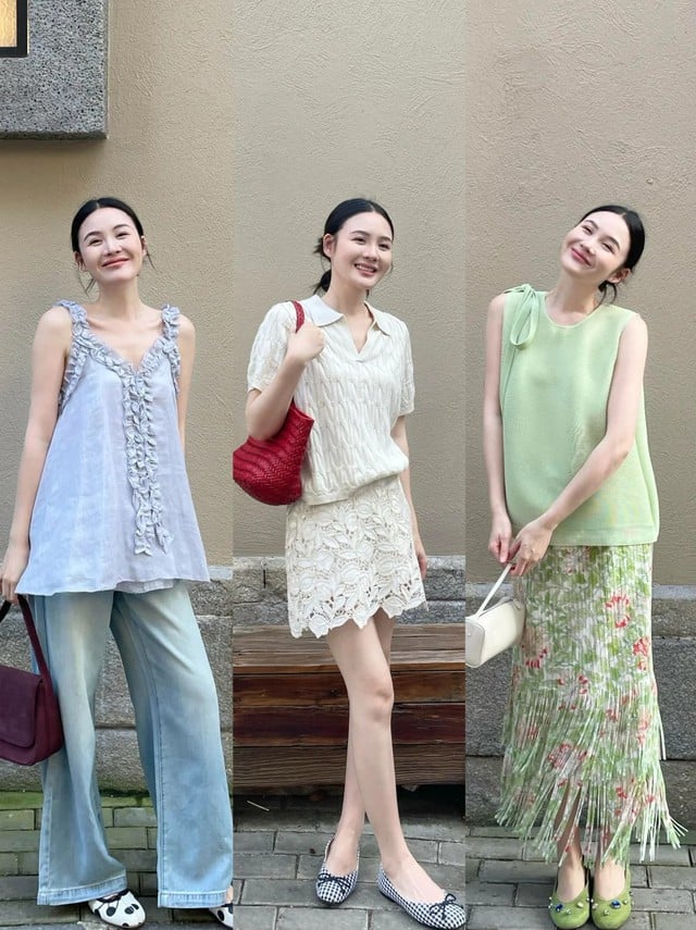 Váy liền, áo hai dây, áo sơ mi hay áo cổ yếm màu xanh pastel đều tạo cảm giác nhẹ nhàng và dễ chịu cho người mặc.
