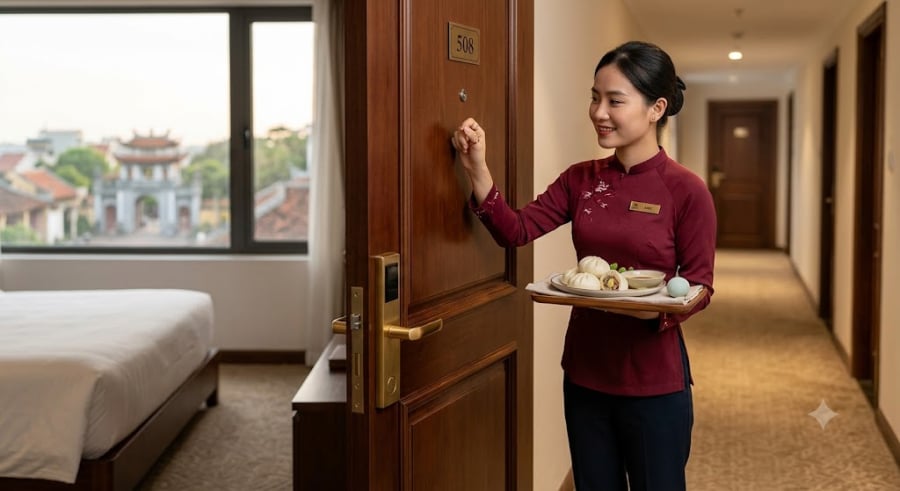 Thông thường, sau khi gõ 3 lần và xưng danh (ví dụ: 