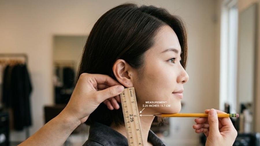 Quy tắc 2,25 inches (5,7 cm) được một nhà tạo mẫu tóc người Anh đưa ra giúp xác định gương mặt của bạn hợp với tóc ngắn hay tóc dài.