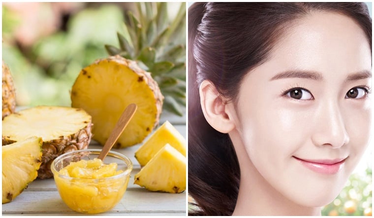 Chỉ cần ép lấy nước từ dứa tươi, thấm vào mặt nạ giấy rồi đắp lên da khoảng 10–15 phút trước khi rửa sạch. 