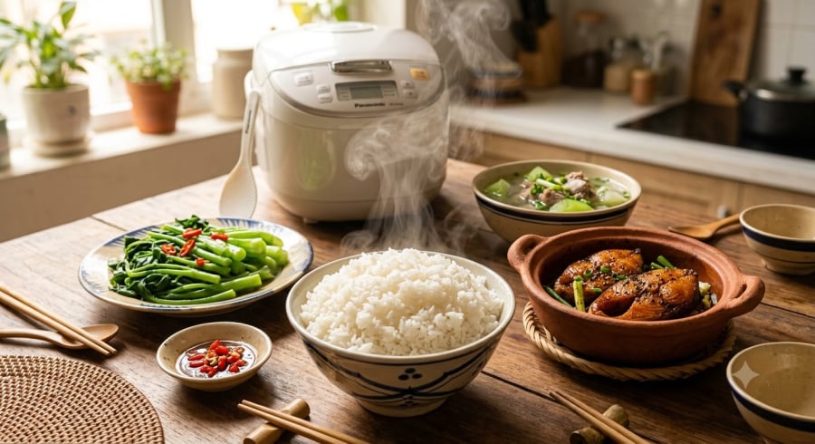 Nấu cơm đúng cách kết hợp mẹo nhỏ với giấm giúp cơm giữ được độ thơm ngon và mềm dẻo lâu hơn.