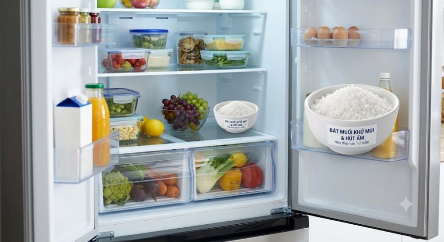 Khi tủ lạnh chứa quá nhiều đồ ăn chưa được bọc kín, sự pha trộn giữa mùi thịt cá sống, rau củ và thức ăn chín sẽ tạo ra một mùi hôi vô cùng ám ảnh mỗi khi mở cửa tủ.    