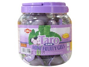 Sản phẩm thạch rau câu hương vị khoai môn nhãn TARO của New Choice Foods có chứa phụ gia chứa DEHP đang bị thu hồi. Ảnh: Vietnamplus